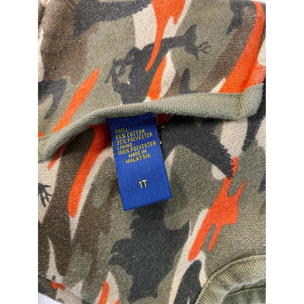 OshKosh B'gosh Boys Camo Bear Deer Bird Reversible Vest & Long Sleeve Shirt 1T
